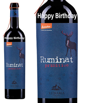 Lunaria Primitivo Biodynamic " Happy Birthday " Engraved