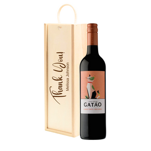 Personalised Gatao Fruity Red Wine Gift " Thank You " Wooden Gift Box