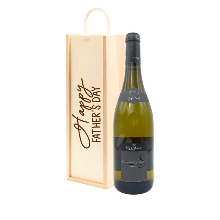 Personalised Sauvignon Blanc White Wine Gift " Happy Fathers Day " Wooden Gift Box