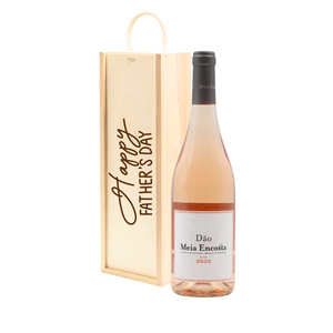 Personalised Dão Rose Rose Wine Gift " Happy Fathers Day " Wooden Gift Box