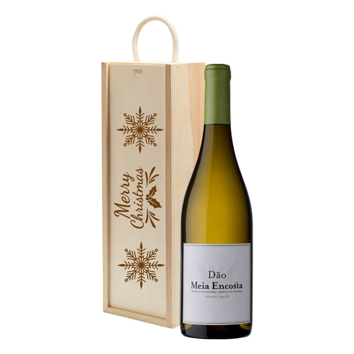 Meia Encosta Branco/White Christmas Wine Gift