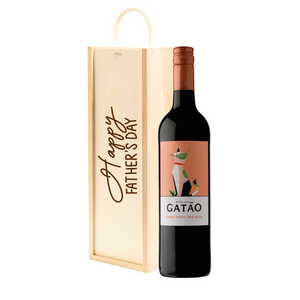Personalised Gatao Fruity Red Wine Gift " Happy Fathers Day " Wooden Gift Box