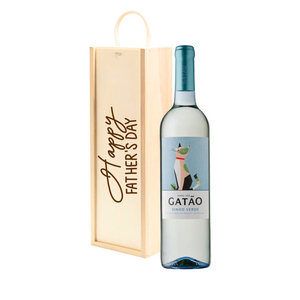 Personalised Vinho Verde White Wine Gift " Happy Fathers Day " Wooden Gift Box