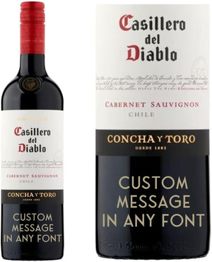 Personalised Red Wine Casillero Del Diablo Cabernet Sauvignon "CUSTOM MESSAGE"