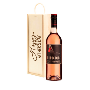 Personalised Zinfandel Rose Wine Gift " Happy Fathers Day " Wooden Gift Box