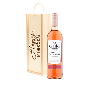 Personalised White Grenache Rose Wine Gift " Happy Fathers Day " Wooden Gift Box