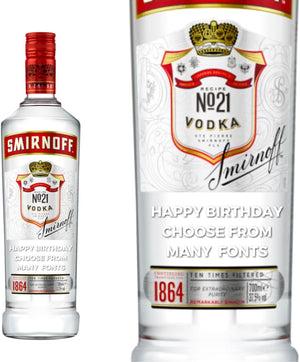 Smirnoff Vodka personalised Birthday Gift