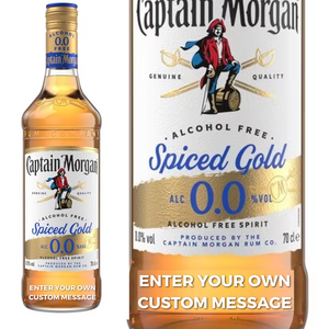 Captain Morgan 0% Rum 70cl personalised " Enter Your Own Custom Message "