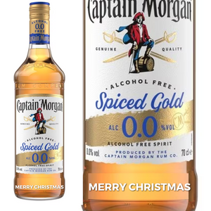Captain Morgan 0% Rum 70cl personalised " Merry Christmas "