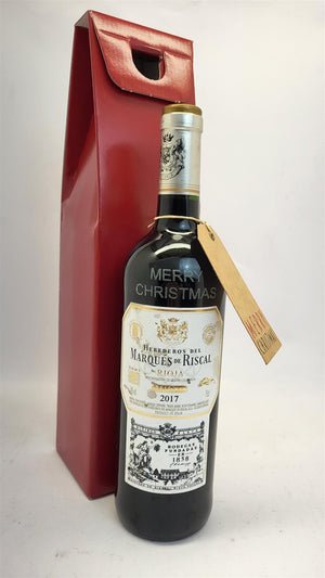 Marques De Riscal Rioja Reserva Merry Xmas Engraved Red Wine gift