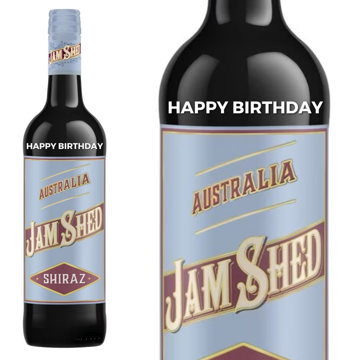 Jam Shed Shiraz Red personalised " Happy Birthday " Engraved