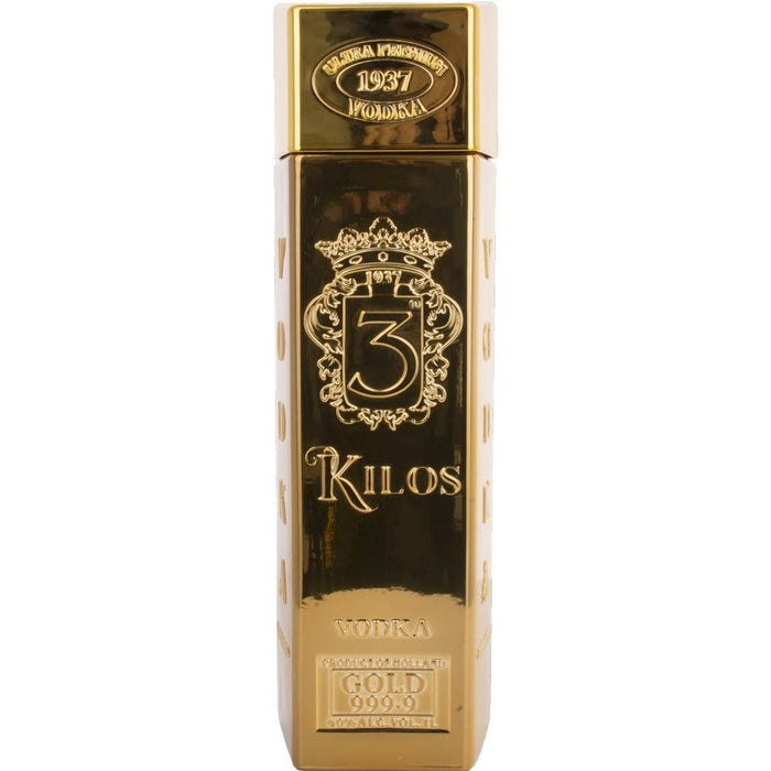 3 Kilos Gold Bar Premium Vodka Original 1L