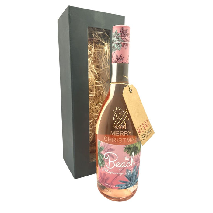 The Beach by Whispering Angel Merry Xmas Engraved Rosé Magnetic Box Gift