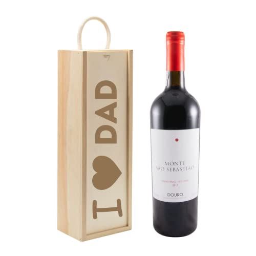 Father's Day Wine Gift - Love You Dad - Portuguese Douro Red Wine (Engraved Bottle box)