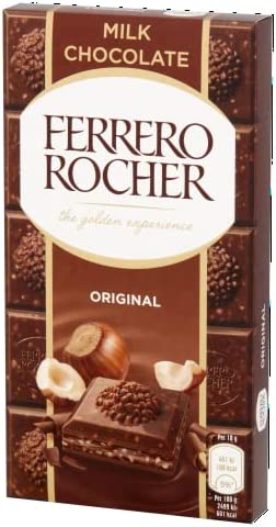 Ferrero Rocher Original Milk Chocolate and Hazelnut Bar