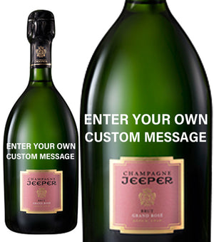 Champagne Jeeper Grand Rosé personalised " Custom Message "