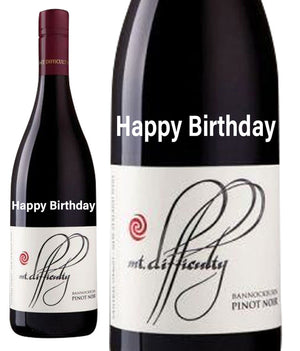 Bannockburn NZ Pinot Noir " Happy Birthday " Engraved