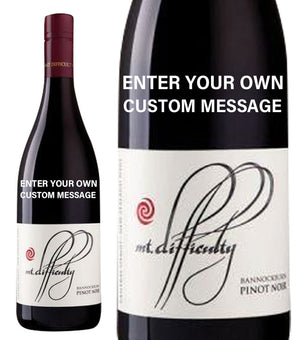 Bannockburn NZ Pinot Noir personalised " Custom Message "