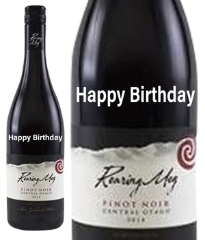 Roaring Meg NZ Pinot Noir " Happy Birthday " Engraved