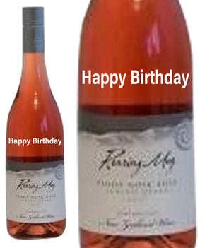 Roaring Meg NZ Pinot Noir Rosé " Happy Birthday " Engraved
