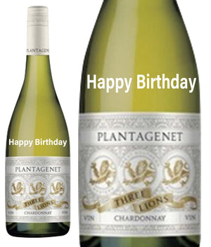 Three Lions Chardonnay " Happy Birthday " Engraved