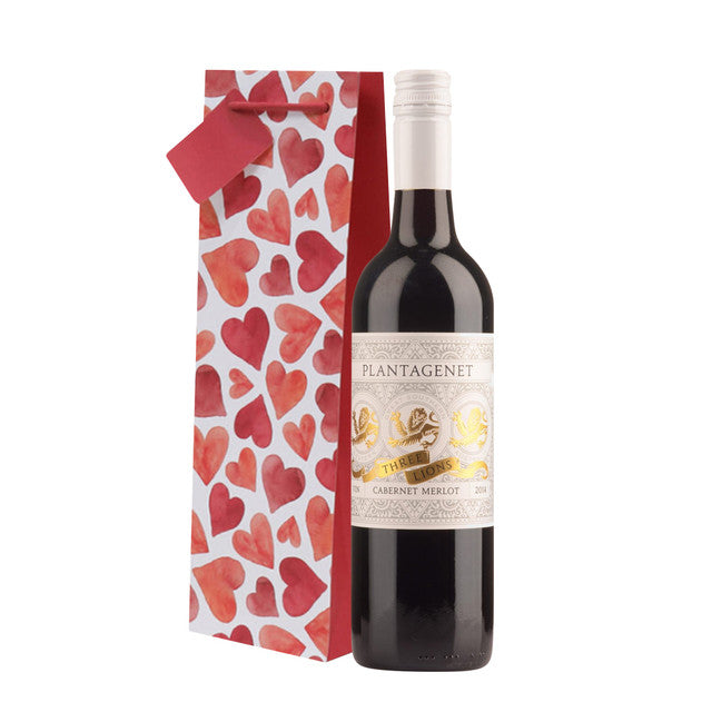 Plantagenet Three Lions Cabernet Merlot w/ Hearts gift bag