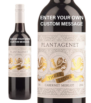 Three Lions Cabernet Merlot personalised " Custom Message "