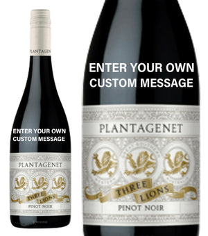 Three Lions Pinot Noir personalised " Custom Message "
