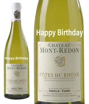 Côtes du Rhônes Blanc " Happy Birthday " Engraved