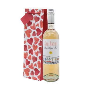 Pinot Grigio San Antini Italian white wine bottle w/ Hearts gift bag