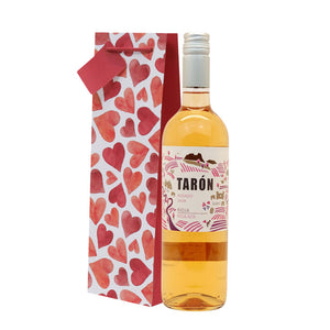 Rioja Rosado Rosé Tarón spanish rosé wine bottle w/ Hearts gift bag