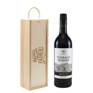 Father's Day Wine Gift - Happy Fathers Day - Merlot Tulbagh (Engraved Bottle box)
