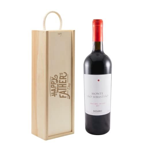 Father's Day Wine Gift - Happy Fathers Day - Portuguese Douro Red Wine (Engraved Bottle box)