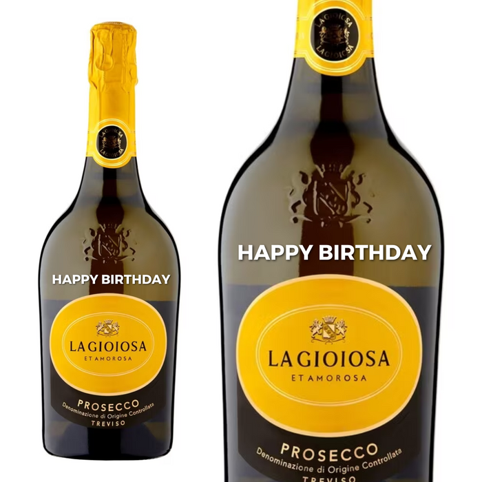 La Gioiosa Prosecco Brut personalised " Happy Birthday " Engraved