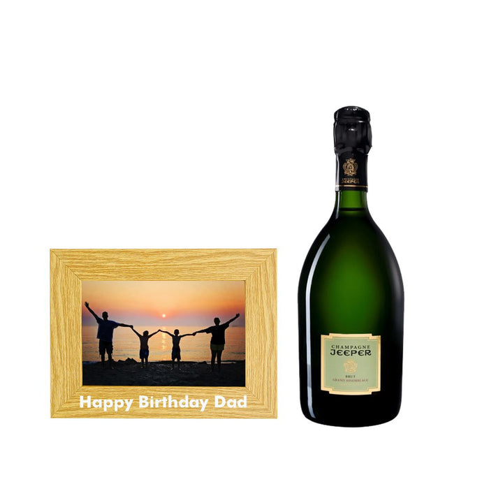 Champagne Jeeper Grand Assemblage - Happy Birthday Dad Photo Frame