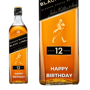 Johnnie Walker Black Label 12 YO Blended Scotch Whisky 70cl 40% wine " Happy Birthday " Engraved