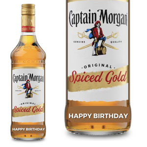 Captain Morgan Original Spiced Gold Rum Spririt 70cl 35% personalised " Happy Birthday " Engraved