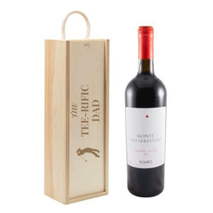 Father's Day Wine Gift - Tee-Rific Dad - Portuguese Douro Red Wine (Engraved Bottle box)