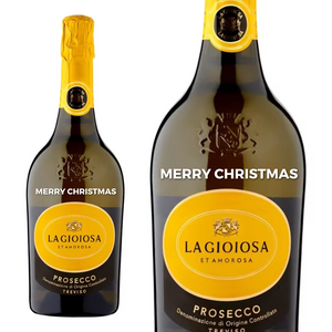 La Gioiosa Prosecco Brut personalised " Merry Christmas "