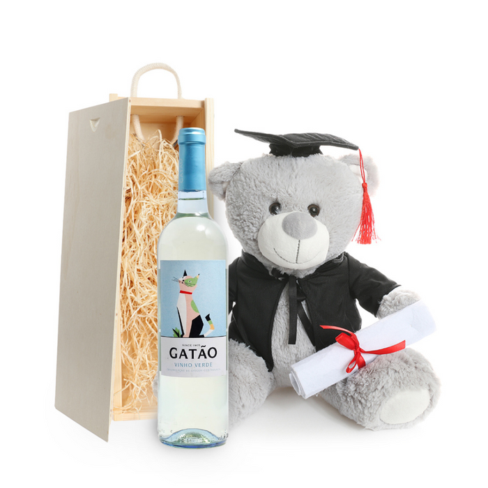Gatao Vinho Verde White Wine Graduation Gift (Large Bear)