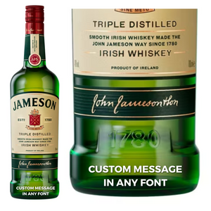 Jameson Triple Distilled Irish Whiskey 70cl wine " Enter Your Own Custom Message "