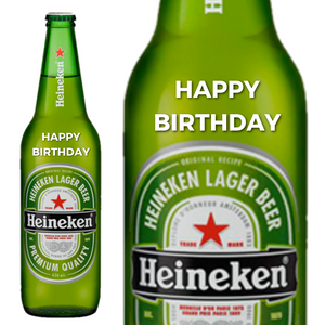 Heineken Lager Beer 650ml personalised " Happy Birthday " Engraved